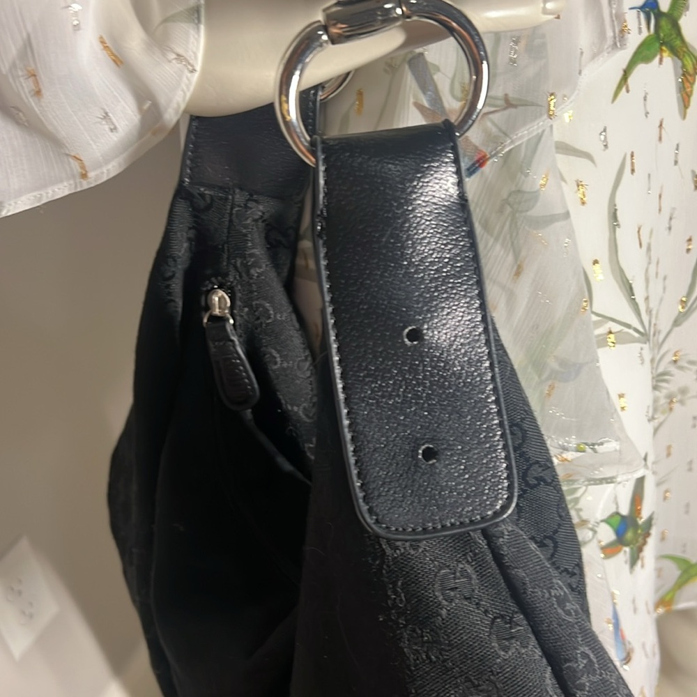 Gucci GG Canvas Horsebit Chain Black Bag $450 OBO. Missing Some Hardware - Picture 3 of 13